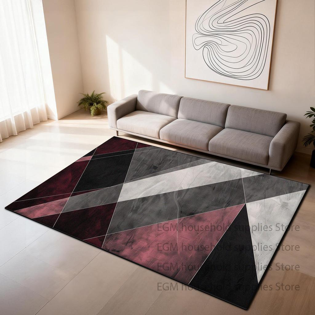 Modern Geometric Carpet Living Room Decoration Bedroom Washable Customizable Rug Non-slip Area Coffee Tables Floor Mat Cloakroom