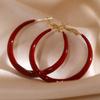 New Simple Exquisite Fashion Wild Big Red Circle Earrings Niche Jewelry Senior Sense Earrings for Women