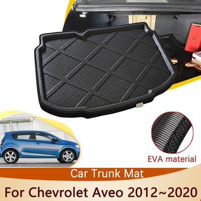 Trunk Mat For Chevrolet Aveo T300 Sonic 2012~ 2016 Hatch Sedan Car Accessories Floor Tray Waterproof Liner Cargo Boot Carpet
