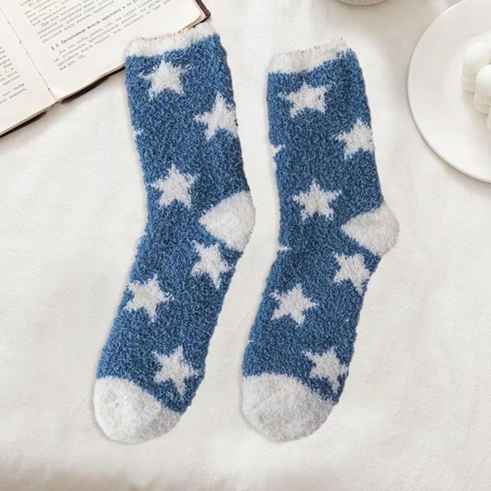 Breathable Coral Fleece Socks Thickened Middle Tube Socks New Floor Socks for Women