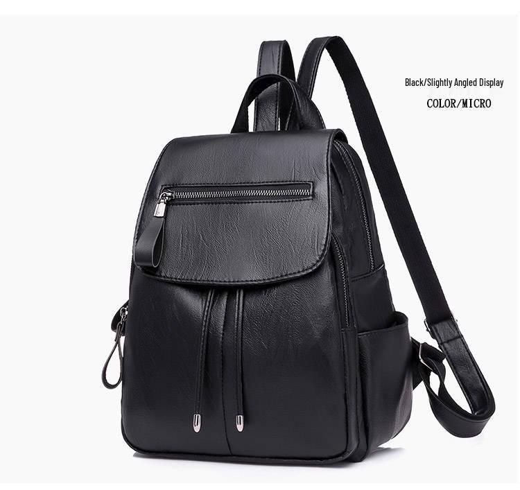 Women's Soft PU Leather Backpack - Casual Autumn/Winter School & Travel Bag