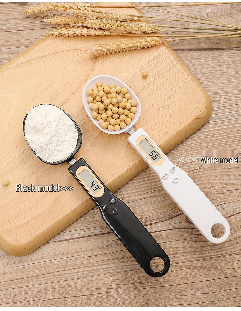 Digital Measuring Spoon Scale for Kitchen Ingredients, Small Electronic Food Scale, White