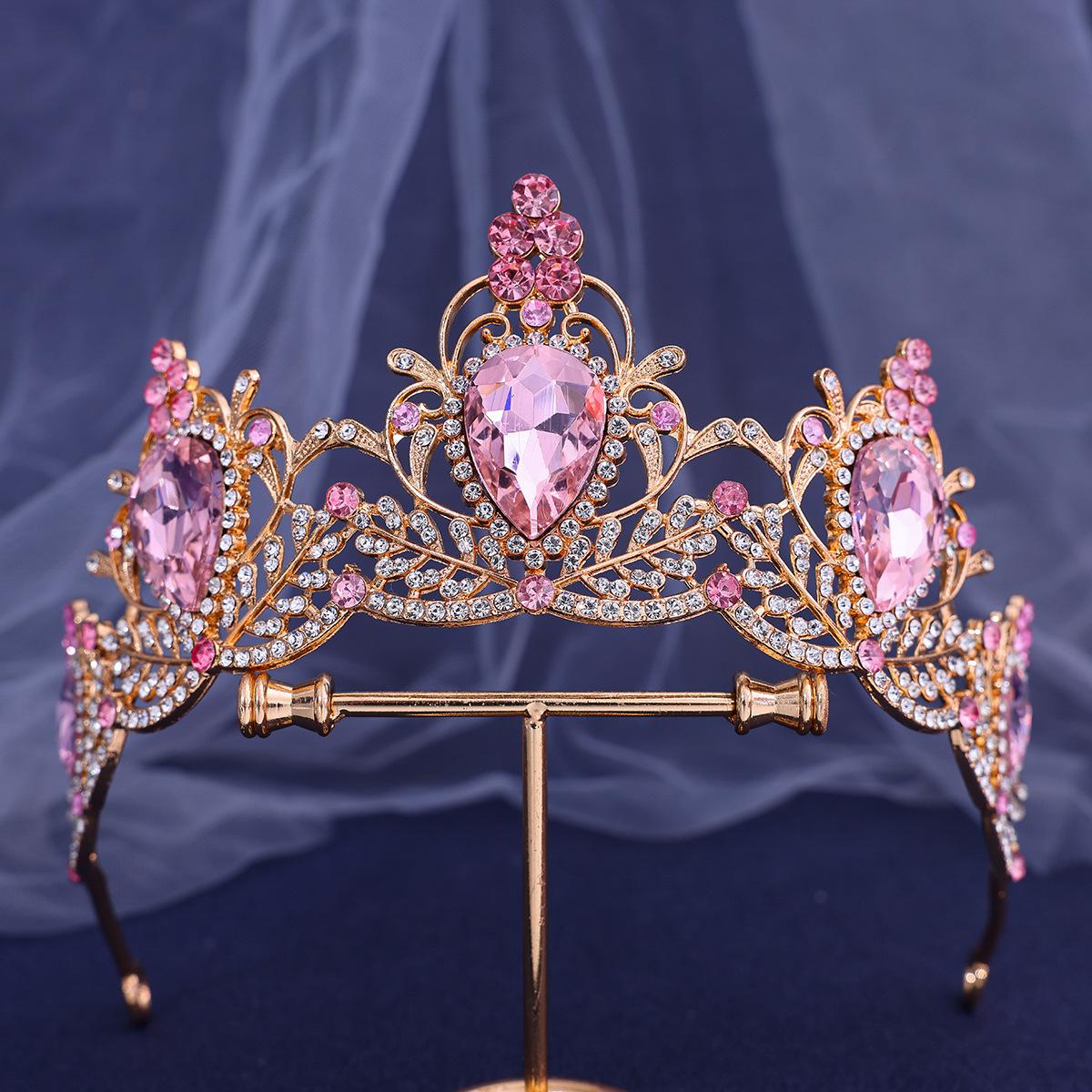 

Тиара в стиле барокко с водными кристаллами и стразами, Корона для женщин и девочек на свадьбу, день рождения, свадебное платье принцессы, аксессуары для волос