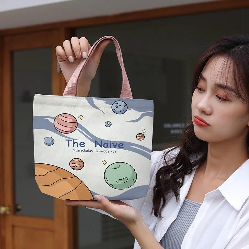 Women Canvas Shoulder Bag Print Ladies Casual Handbag Tote Bag Handbag Small Satchel for Leisure Travel Shopping