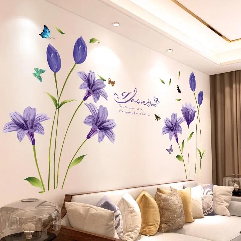 DIY Living Room Wall Stickers Decor Self-adhesive Flowers Butterfly Wall Decals Mural Bedroom Home Decorations 2026 Christmas