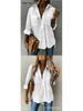 European American Women's Versatile Pocketed Long-Sleeve Lapel Shirt