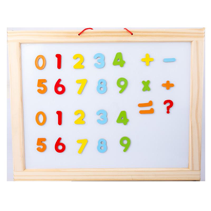 Wooden Magnetic Educational Board with Colorful Letters and Numbers for Kids