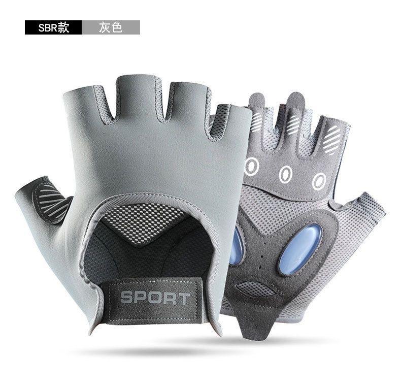 Half finger fitness gloves non-slip sports wear-resistant air cushion shock-proof ice silk breathable yoga anti-cocooning cycling gloves