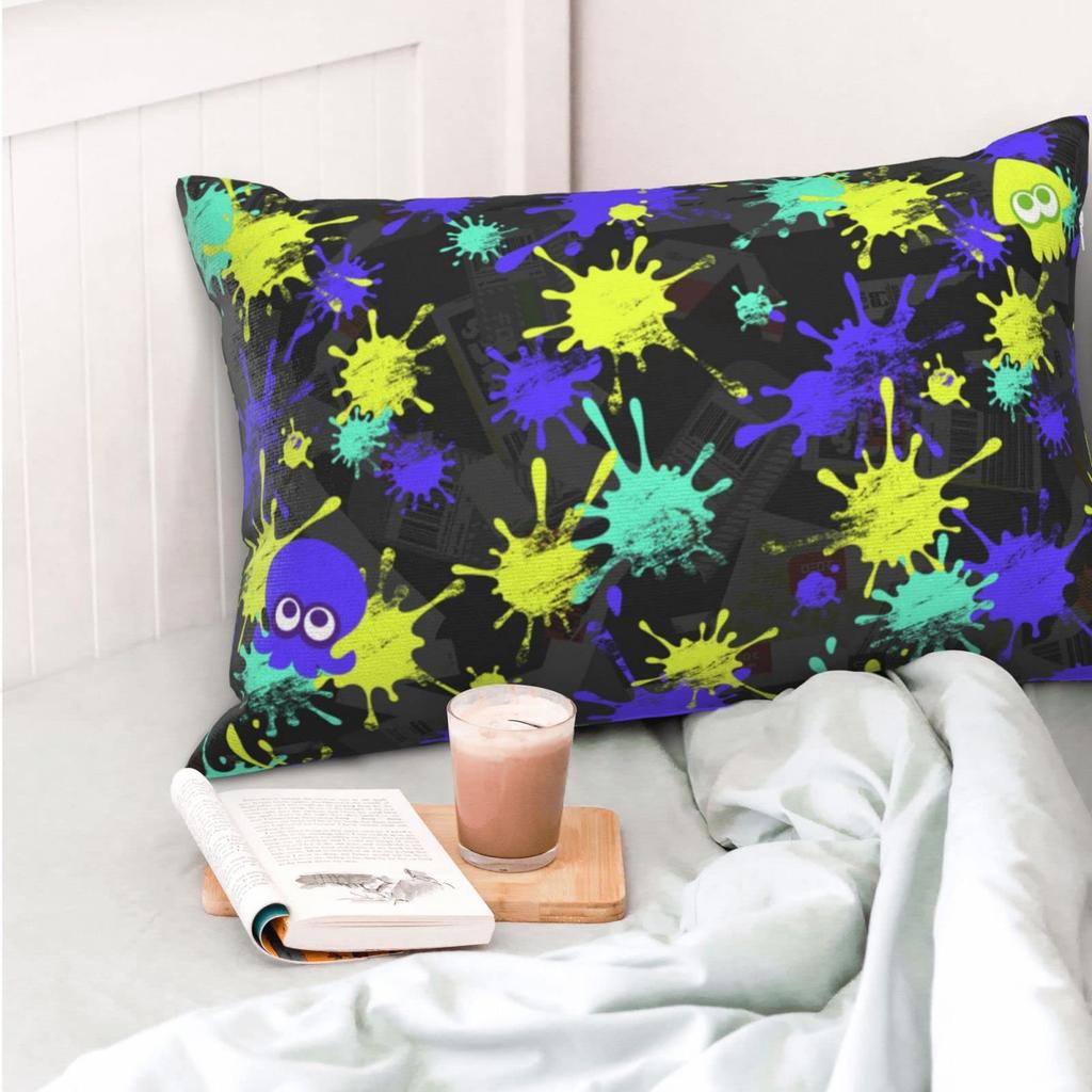 Splatoon Pillow Cover Dust Mite Odor Pillowcase Soft and Comfortable Interior Sofa Decor Pillow Cover Cushion Cover Envelope Pillow Cover Suitable for
