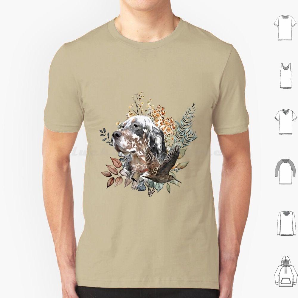 English Setter Woodcock Hunting Art T Shirt 6xl Cotton Cool Tee English Setter Woodcock Hunting Hunting Hunting Art Bird