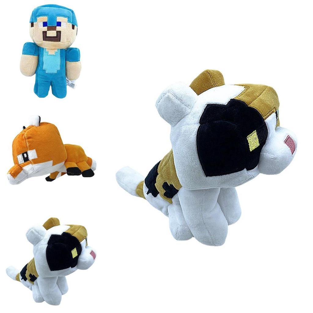 Minecraft Theme Plush Toy Cute Stuffed Doll Short Plush Fabric Pp Cotton Filling 20-23cm Height