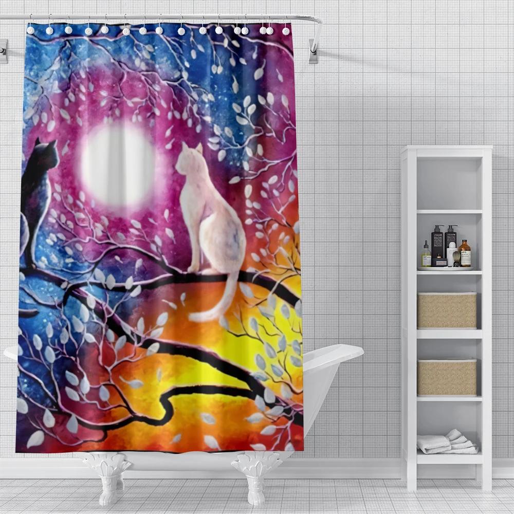 Home Shower Curtains for Bathroom Landscape Animals Waterproof Fabric Bathroom Curtains Modern Shower Curtain 180x200 240x200