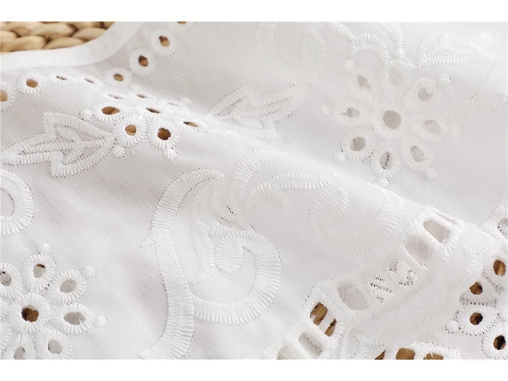 White Lace Edge Shawlette with Bow Tie and Collar for Sun Protection