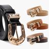 Minimalist Pu Alloy Buckle Belt For Women With Irregular Texture For Casual And Office Wear