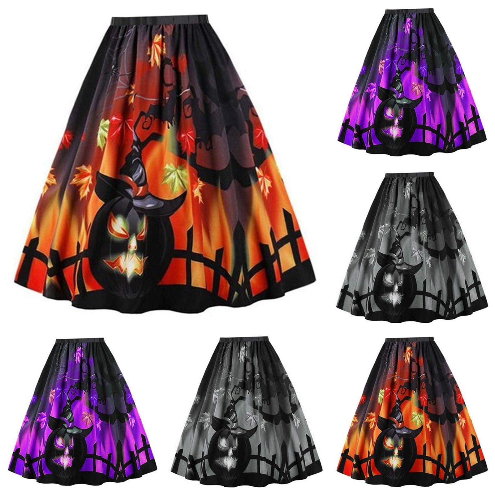 

Женская новая модная свободная юбка с принтом на Хэллоуин