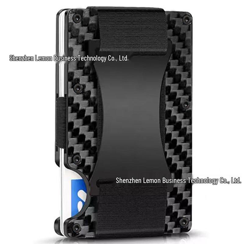 Hot Selling RFID Anti-theft Carbon Fiber Metal Card Holder Wallet with Money Clip