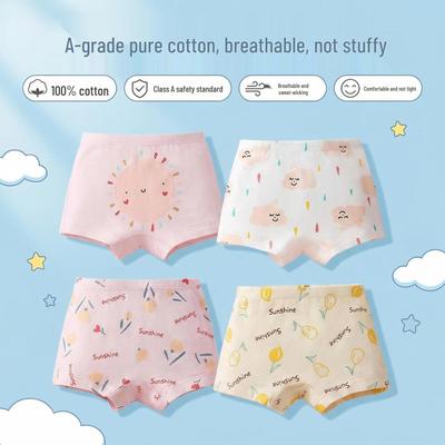 Popular Girls' Cotton Boxer Briefs - Breathable, Sterile Underwear for Kids