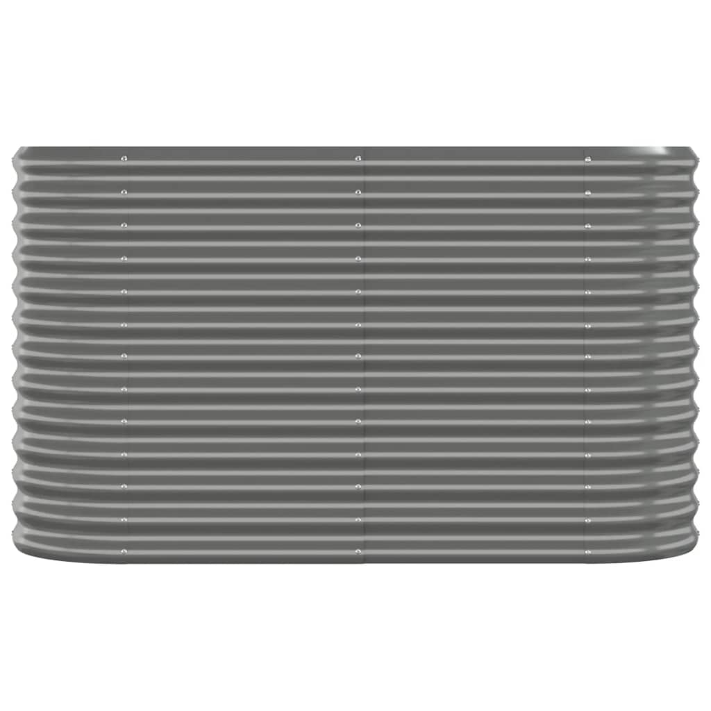 Vidaxl Raised Planter, Powder-Coated Steel 114X40X68 Cm, Grey