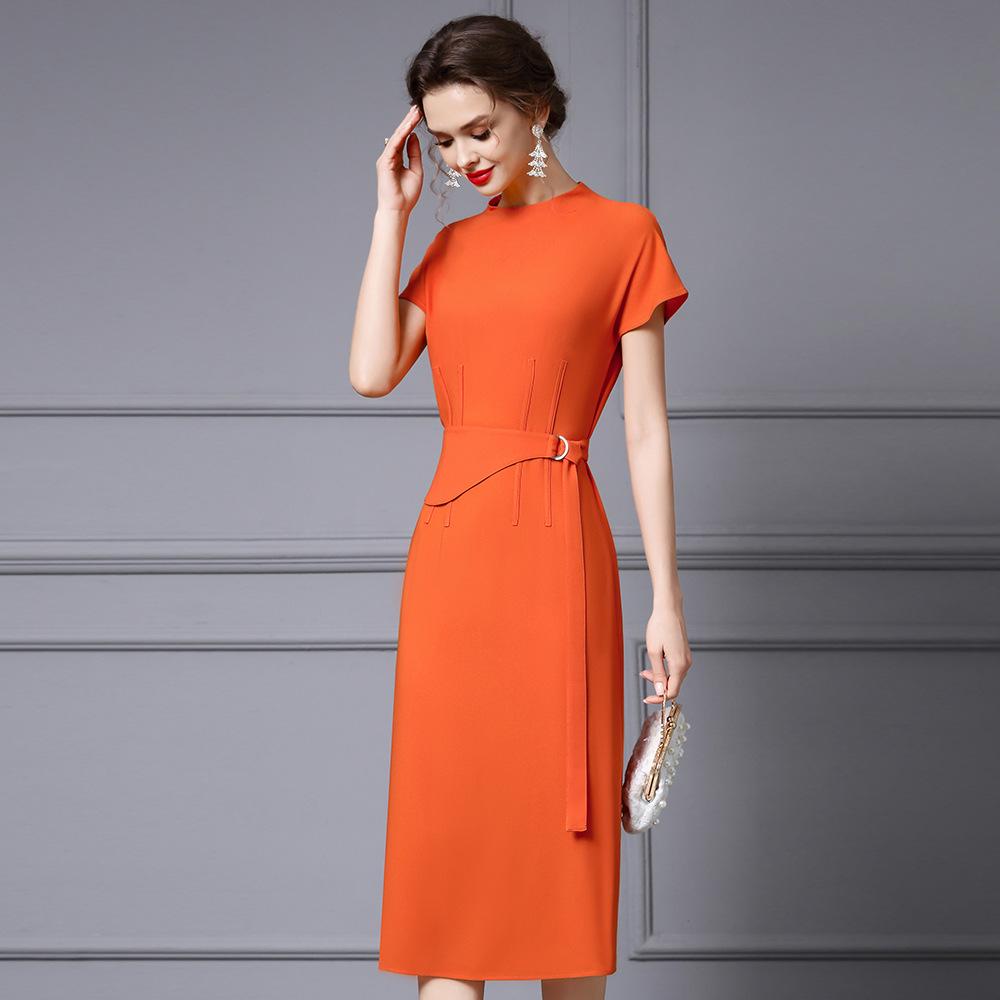 Zhili Elegantes Sommer 2025 Damen Acetat Slim-Fit Langes Kleid