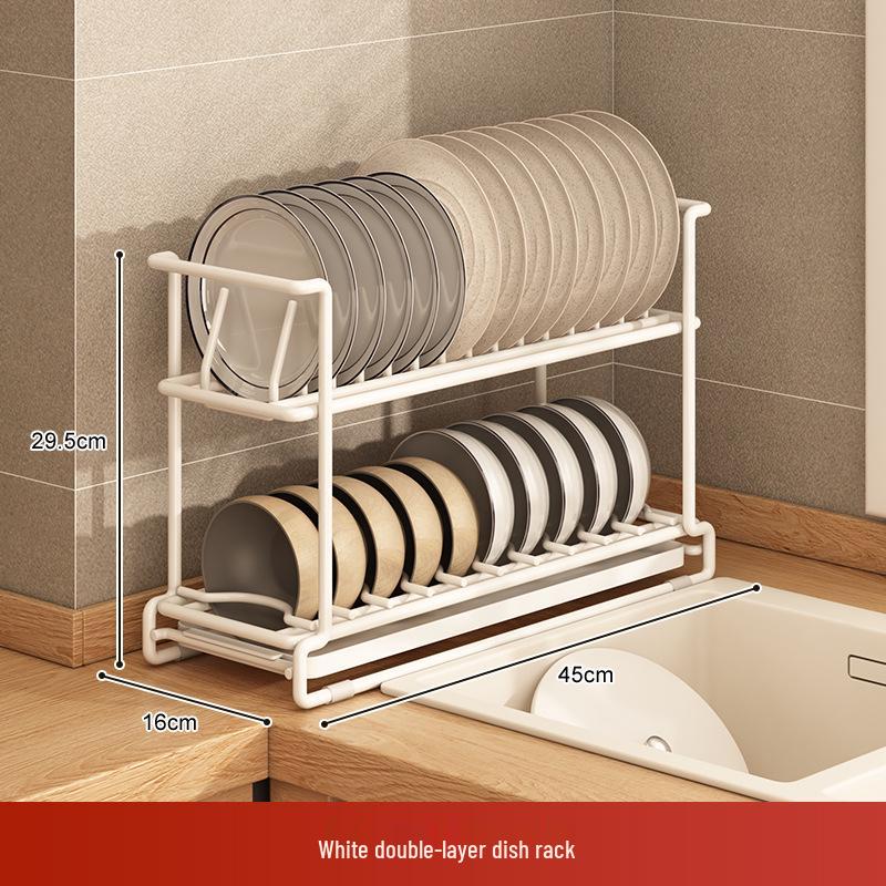 Kitchen Dish Drying Rack with Chopstick and Cutlery Storage