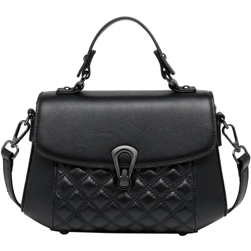 Juer Women s Quilted Leather Crossbody Handbag