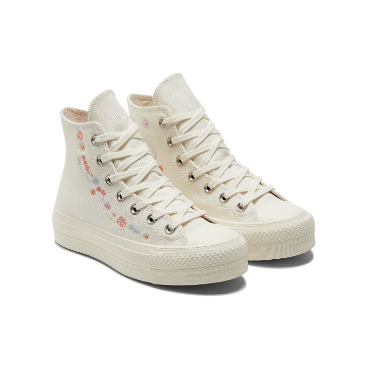 Converse Chuck Taylor All Star Lift Hi 'Embroidered Floral - Egret' (WMNS) A01586C