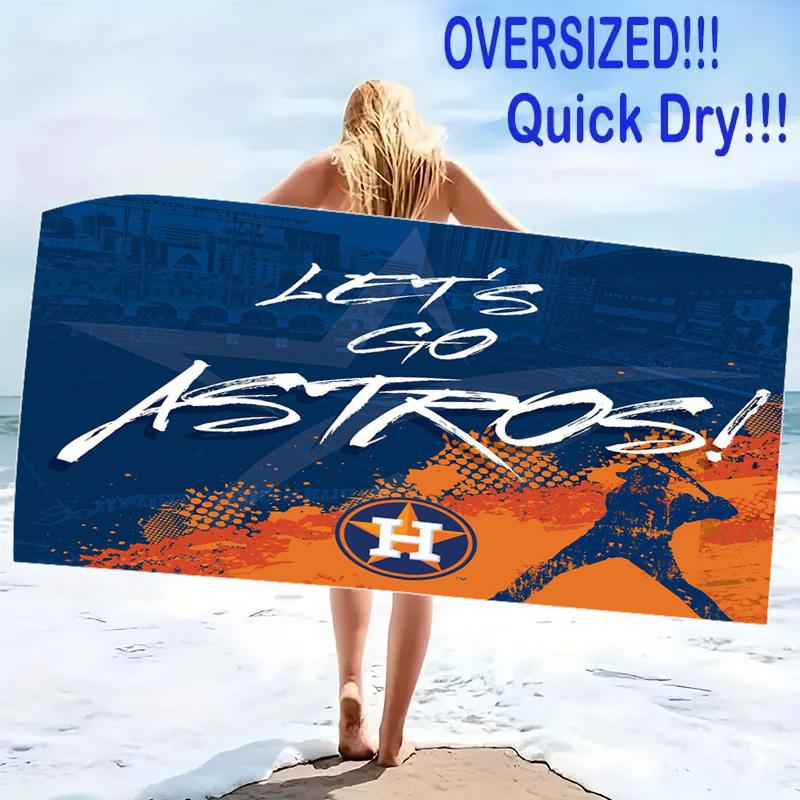 Houston Astros Print Beach Towel, Large Soft Quick Dry Towel for Beach Camping Swimming