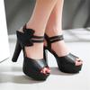 Women Sweet Bow High Heels Shoes Women High Heel Sandals Platform Pumps Ladies Dress Wedding Party Shoes Sandals Big Size 31-46