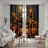 2-piece HD Moonlit Halloween jack-o '-lantern Wolf dog curtain Black tie digital printed curtain Home Decoration style Decoratio