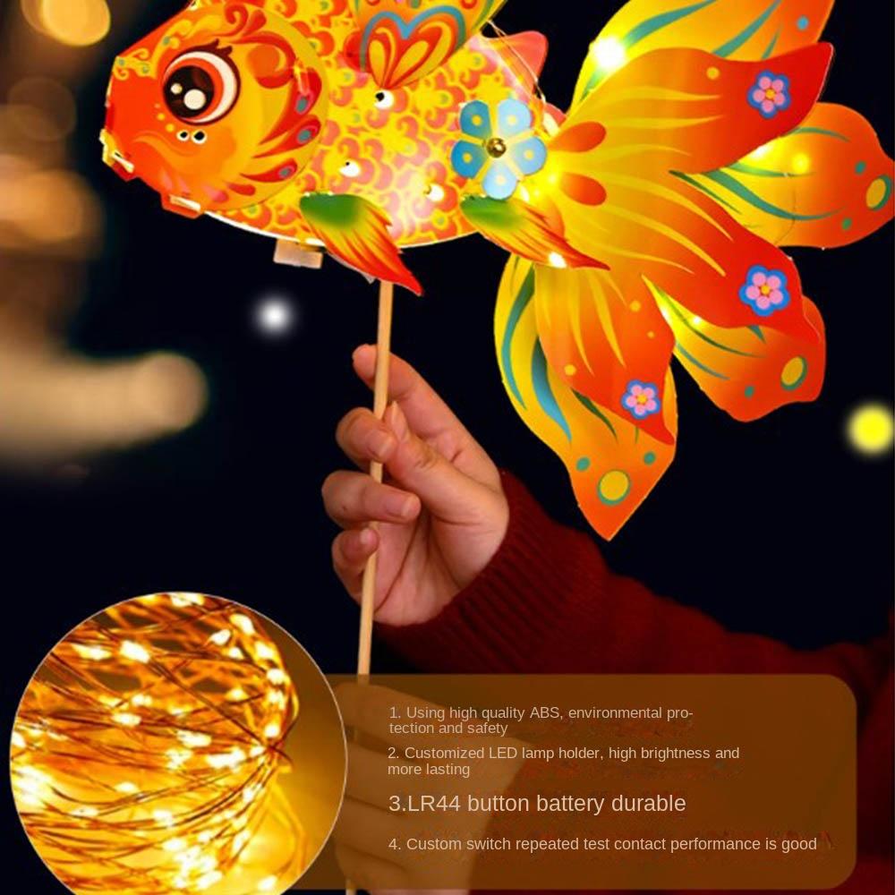 Handmade Mid-Autumn Festival Fish Lantern Chinese  Glowing Handheld  Lantern  Hanfu Accessories