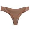 Burgundy Plus Size Low Rise Invisible Ice Silk Quick-Dry Thong Panties for Women