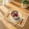 Rectangular Plaid Placemat, Heat Resistant Non-Slip Colorful Dining Placemat, Cute Tableware Patterns, Artificial Leather Table Protector Mat