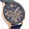 Angel Clover TIME CRAFT SOLAR Men's Watch, Navy Dial, Solar Quartz Chronograph, TCS44PG-NV, Blue