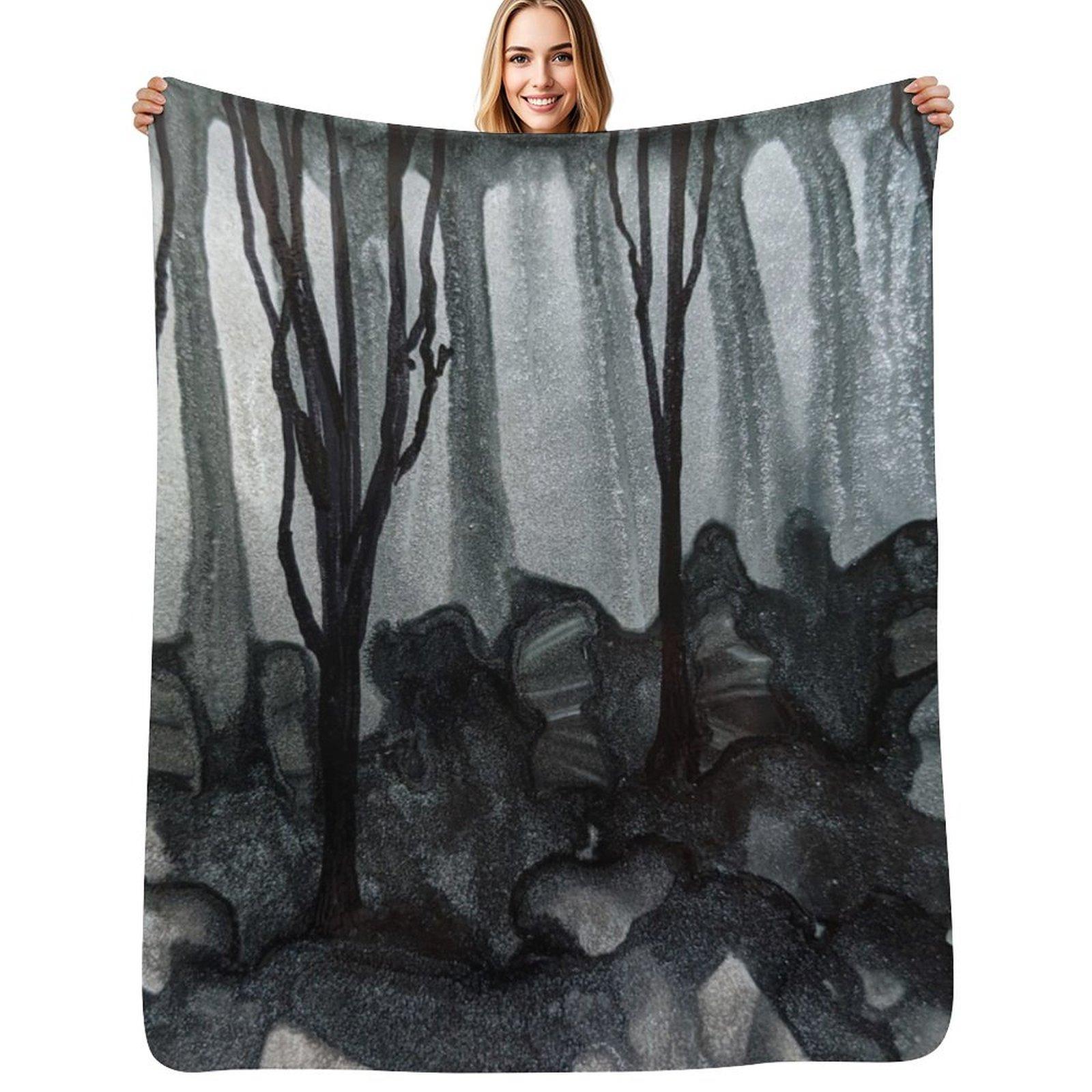 

Through The Woods Throw Blanket Spring Fall Cozy Throw Blanket for Couch 102x76cm(40x30in)