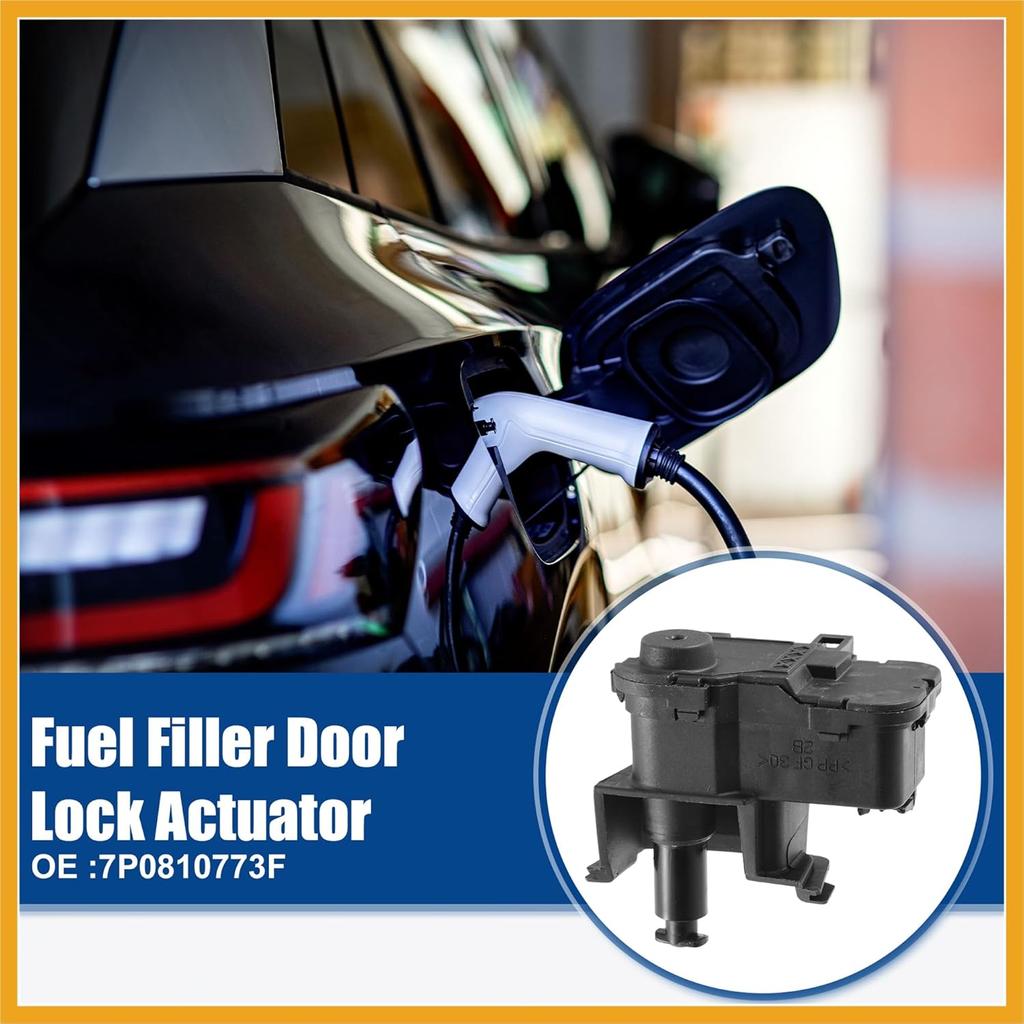 Fuel Tank Cap Door Lock Actuator Fit for Volkswagen Touareg 2011-2017 7P0810773F - Pack of 1 Black Replacement
