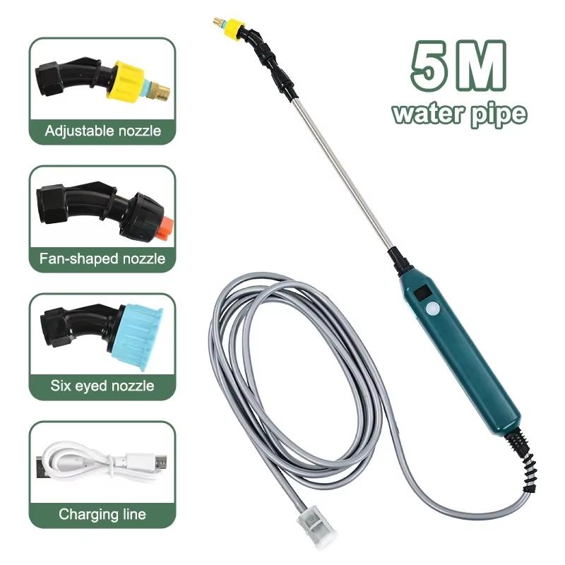 2400mAh Electric Garden Sprayer - High Pressure Portable with 3 Adjustable Nozzles for Lawn, Garden, Plant Watering