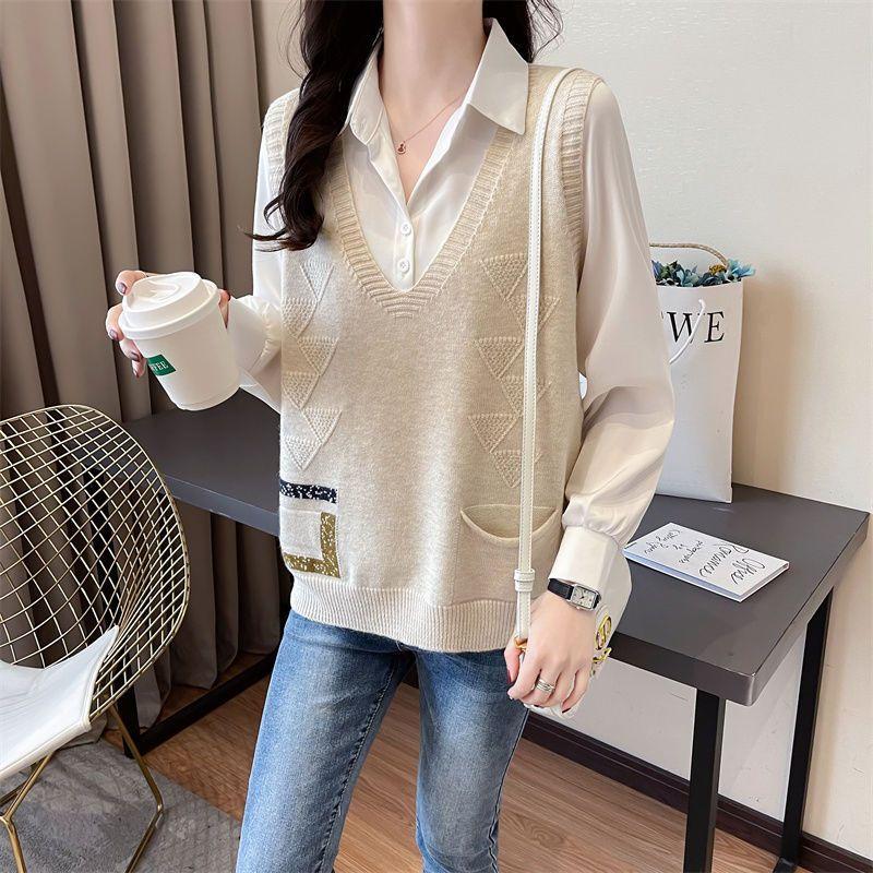 

Осенние новые женские элегантные вязаные безрукавки женские повседневные свитера майки женские повседневные топы XL