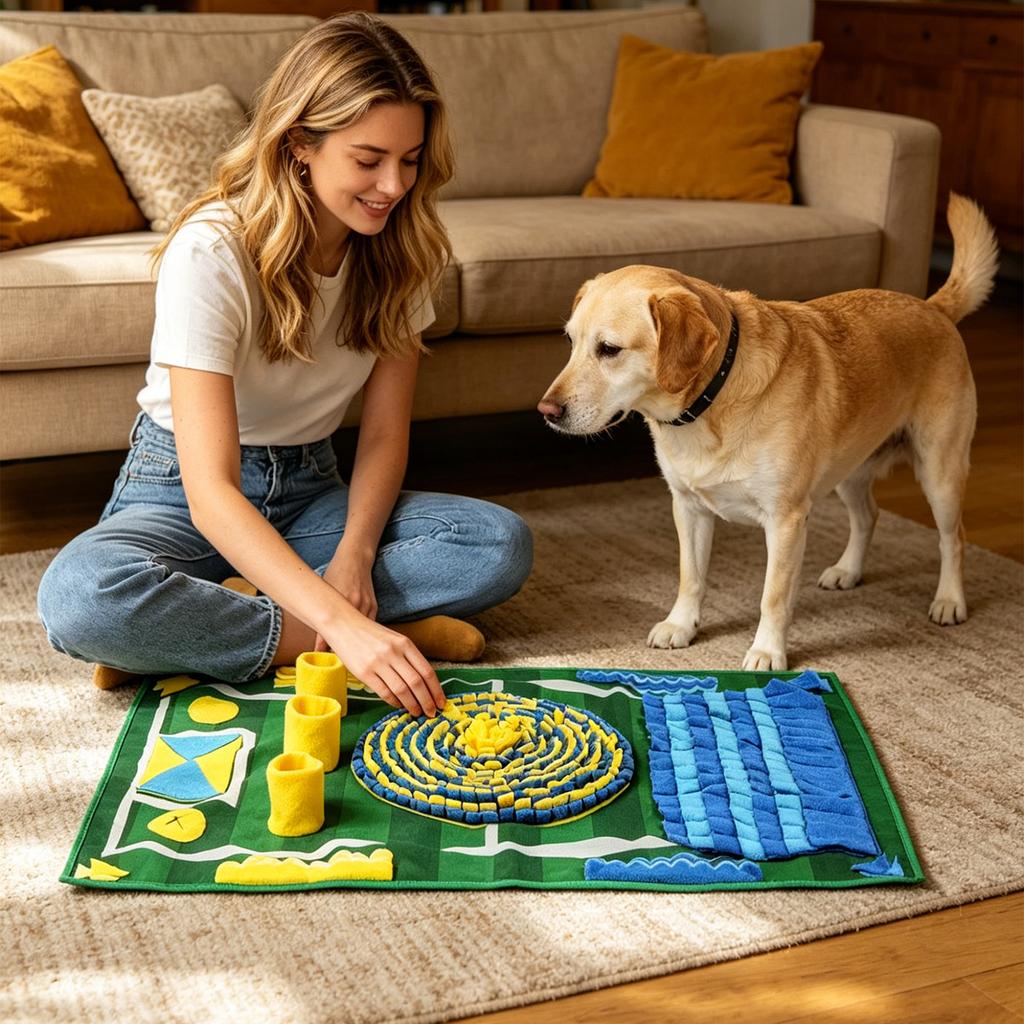 Grande Tappetino Snuffle Giocattolo per Cani Alimentatore Lento Coperta Interattiva per l'Addestramento Tappetino Resistente e Anti-morso per Attività del Cane