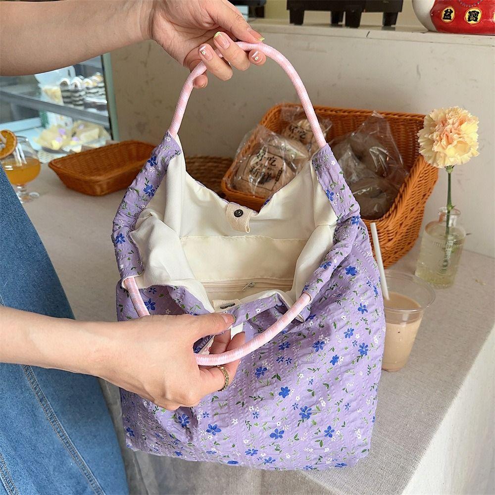 Tote Bag Sozakka Floral Bag Simple Canvas Commute Flower Handbag Shopping Bag Underarm Bag Single Shoulder Bag Unisex