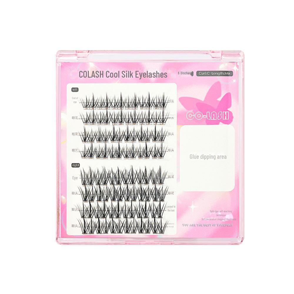 Coolles Wheat Ear False Eyelashes: Thin Black Stem, Thick Barbie Tip, Segmented for Novices