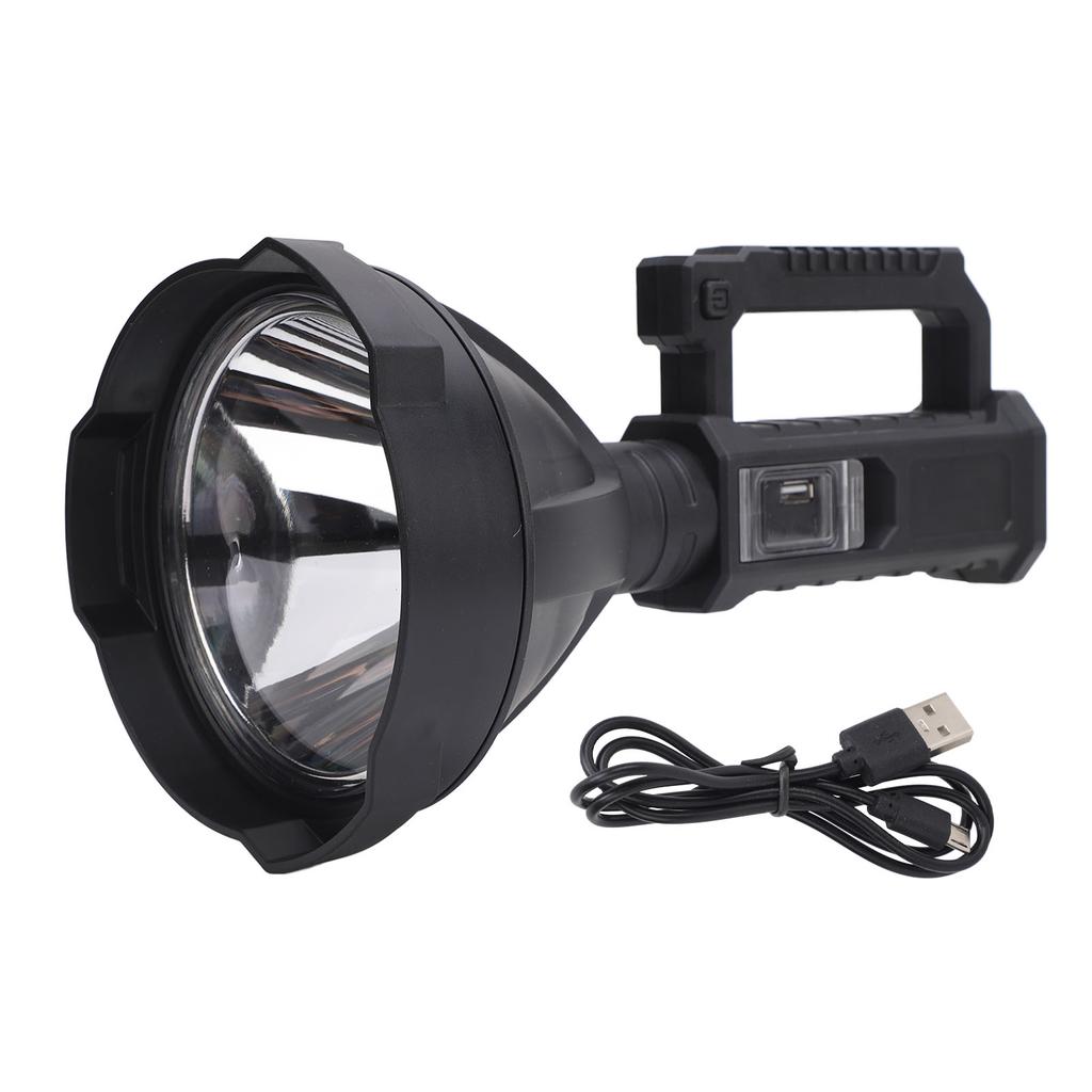 LED Spotlight USB Port Waterproof Rechargeable Handheld Long Range Outdoor Flashlight for Field Exploration Camping