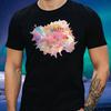 T-Shirt Herren Holographischer Rotfeuerfisch Motiv Baumwolle Größe XS Bis 5XL