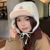 New Pilot Style Hat Fashioh Winter Cap Mushroom Embroidery Warm Bomber Hat Caps For Women Solid Color Girl Hats