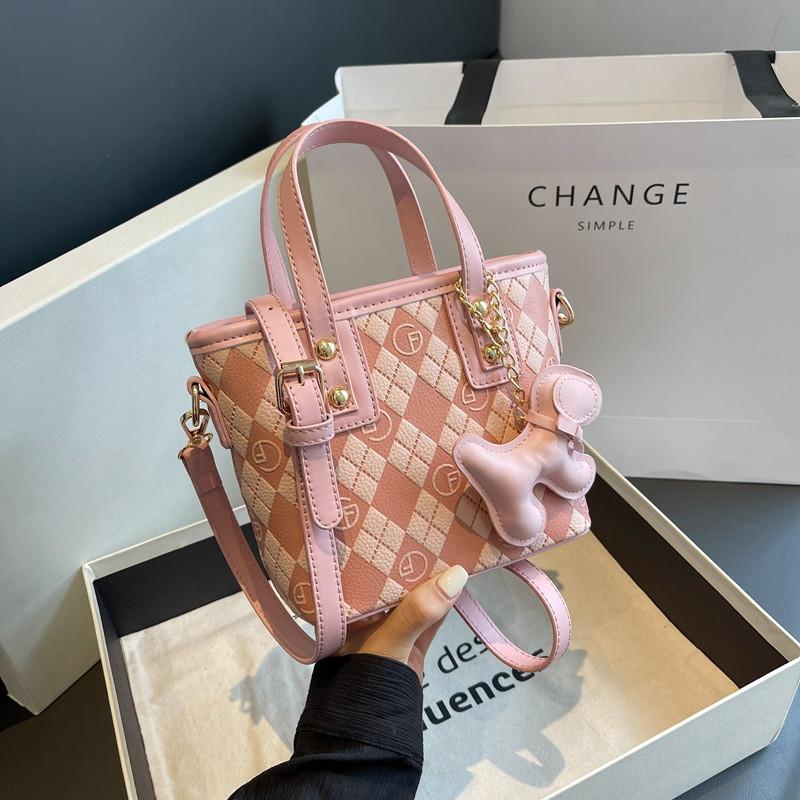 Style Small Pu Water Bucket Handbag With Stitch Detailing For Work And Casual