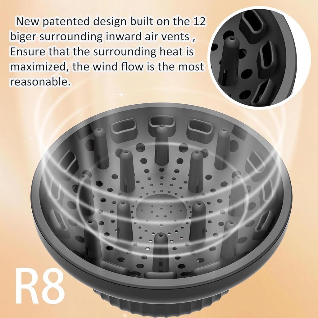 Curly Hair Diffuser Portable Hair Diffuser Beauty Care Supplies for Summer Morning Vacation Spa Travel Night Day Heat Drying