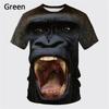 Lässiges Herren 3D Design Parodie Gorilla Lustiges Affen T-Shirt Lustiger Schmollmund Affe 3D Druck Sommer Kurzarmshirt Kinder