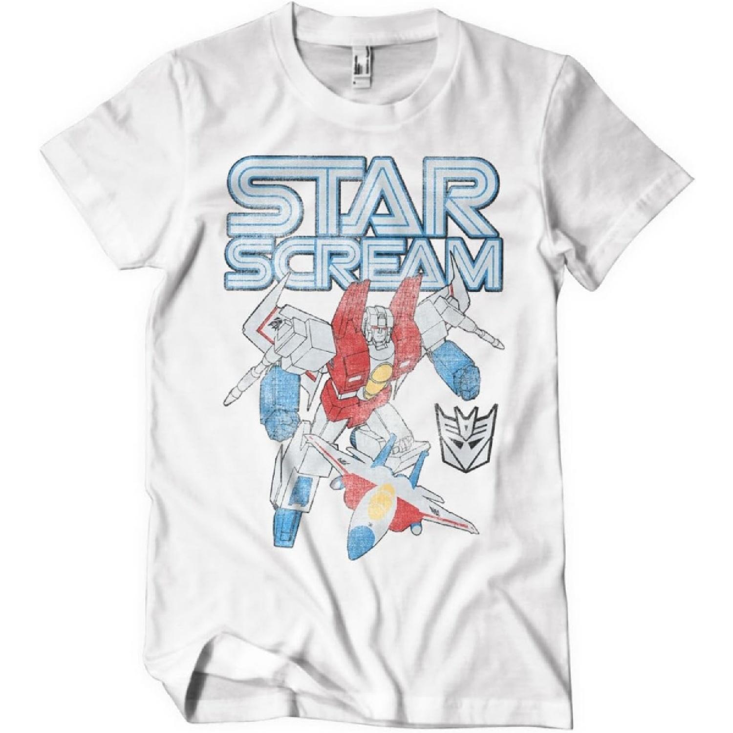 

Transformers Officially Licensed Starscream Washed Mens T-Shirt (White), Medium XXXXXL білий
