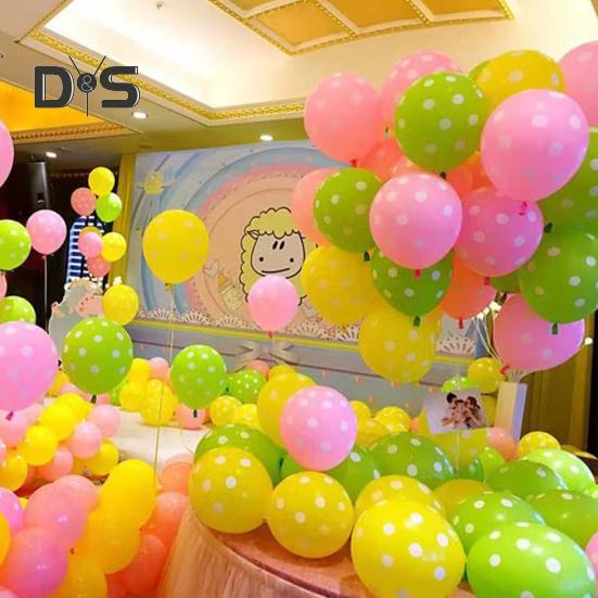 100 Pcs Colorful Polka Dot Balloons 12-inch Large Assorted Latex Balloons for Birthday Party Supplies Wedding Festival Decoration