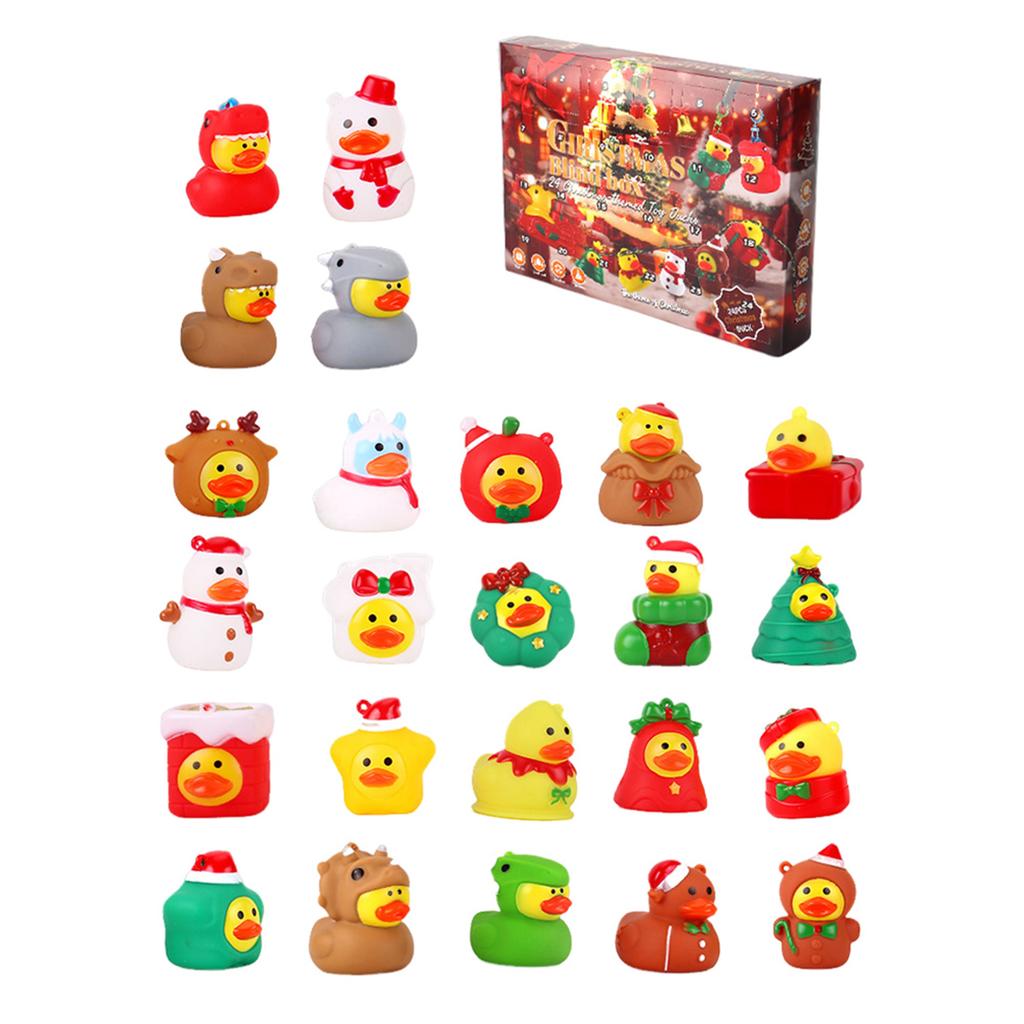 Advents Calendar For Kids Ducks Themed 24pcs Water Play Decor Toy For Holiday Party Centerpiece