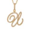 A-Z Cursive Initial Letter Pendant Necklace For Women Simple Rope Chain Pendant Necklace Jewelry Gift